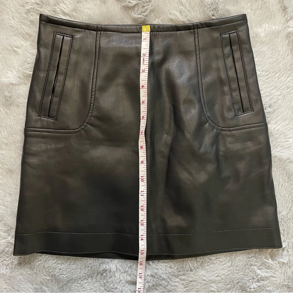 H&M Vegan Faux Leather Mini Skirt Size 2 Black - Picture 8 of 9